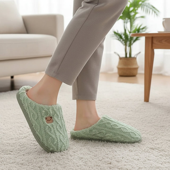 Cozy Teddy Bear Slippers for Unisex Indoor Comfort-B Unique Fashions