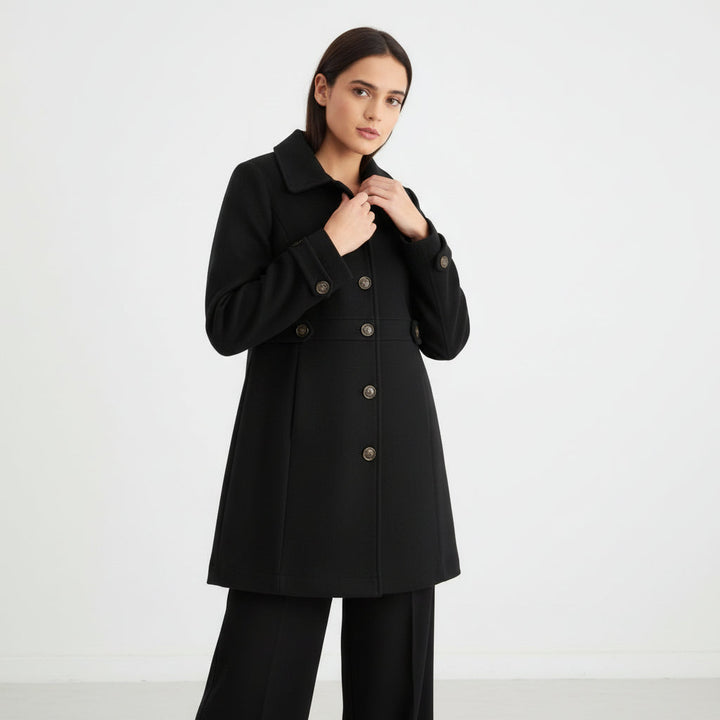 Elegant Woolen Coat for Women with Classic Lapel Design-B Unique Fashions