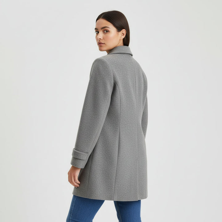 Elegant Woolen Coat for Women with Classic Lapel Design-B Unique Fashions