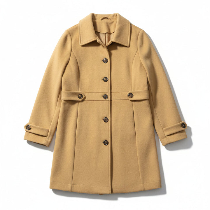 Elegant Woolen Coat for Women with Classic Lapel Design-B Unique Fashions