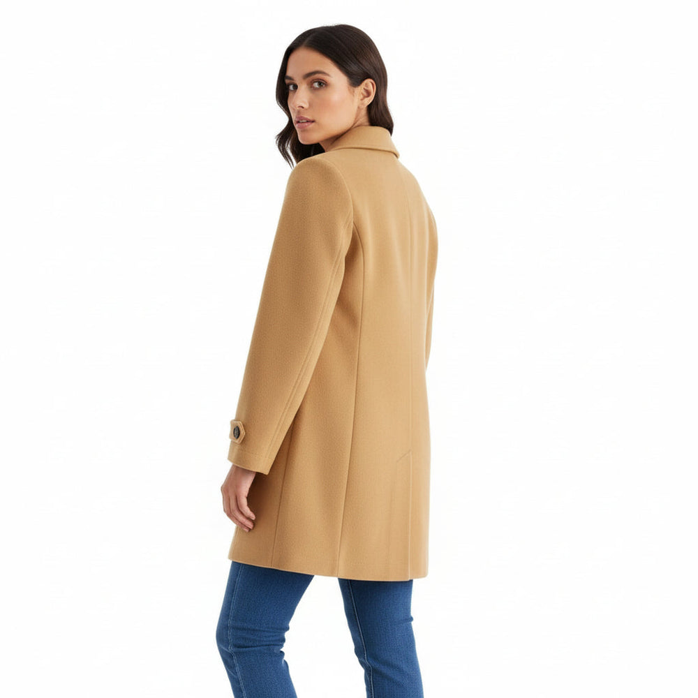 Elegant Woolen Coat for Women with Classic Lapel Design-B Unique Fashions