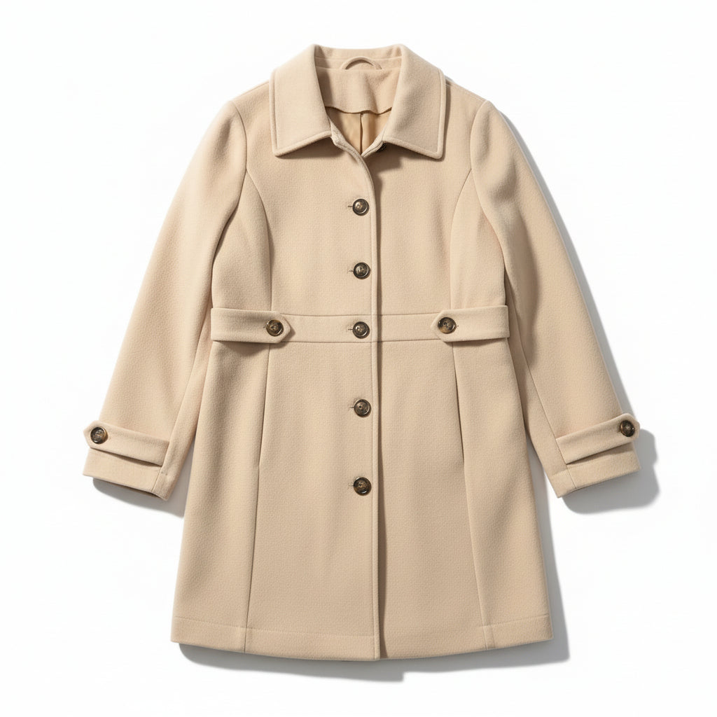 Elegant Woolen Coat for Women with Classic Lapel Design-B Unique Fashions