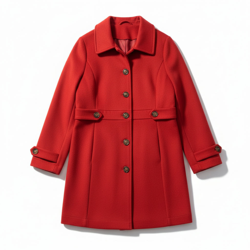 Elegant Woolen Coat for Women with Classic Lapel Design-B Unique Fashions