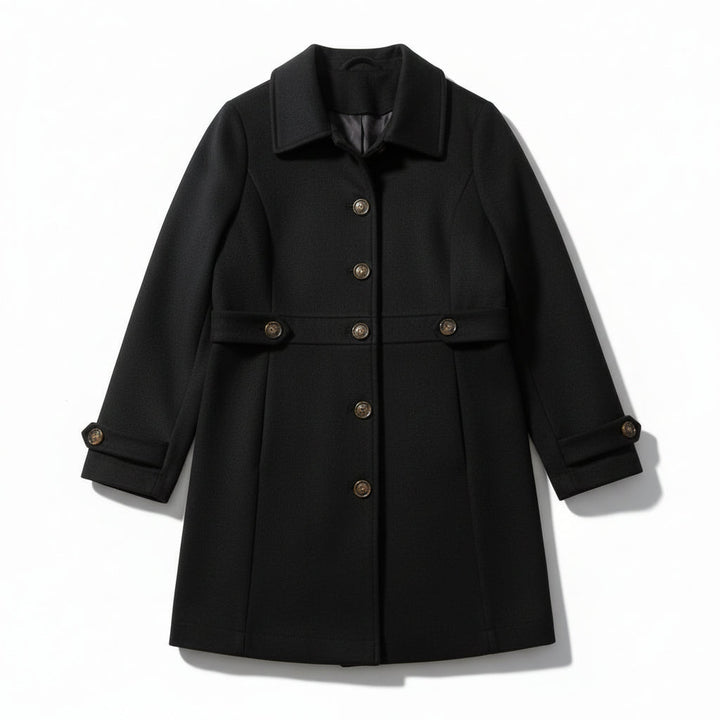 Elegant Woolen Coat for Women with Classic Lapel Design-B Unique Fashions