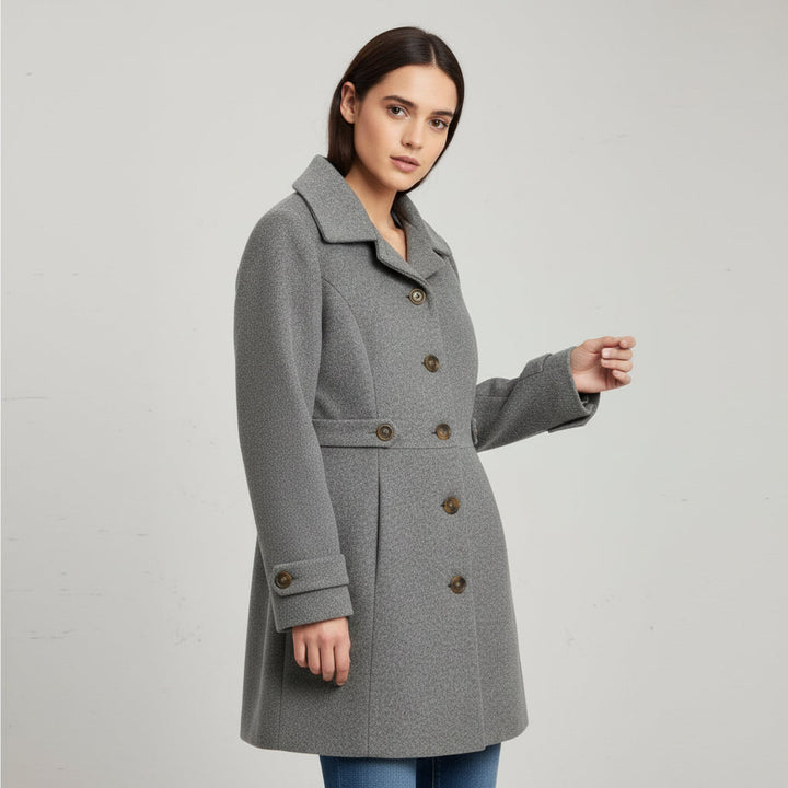 Elegant Woolen Coat for Women with Classic Lapel Design-B Unique Fashions