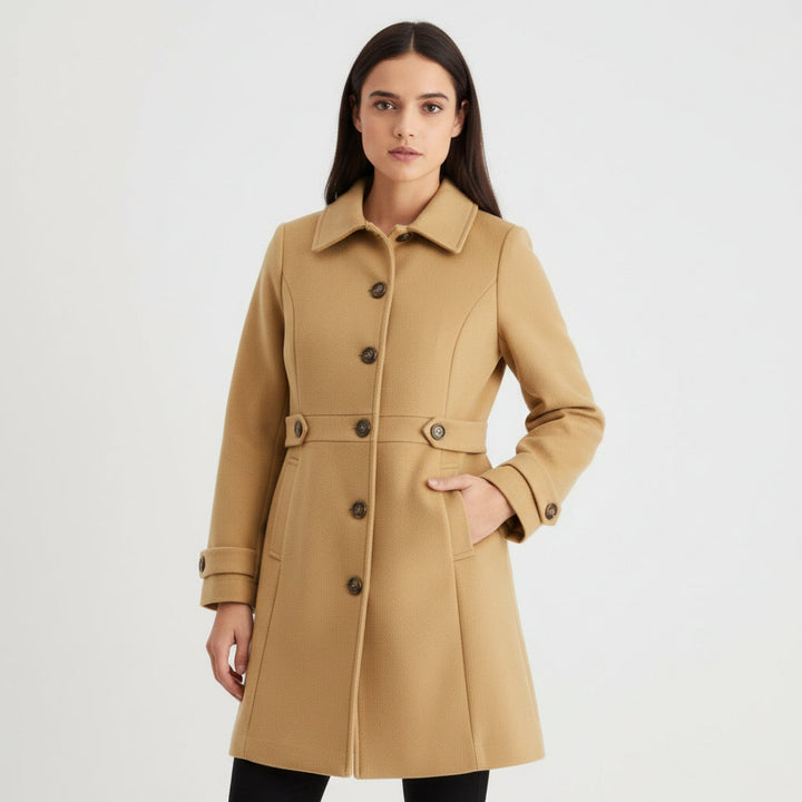 Elegant Woolen Coat for Women with Classic Lapel Design-B Unique Fashions