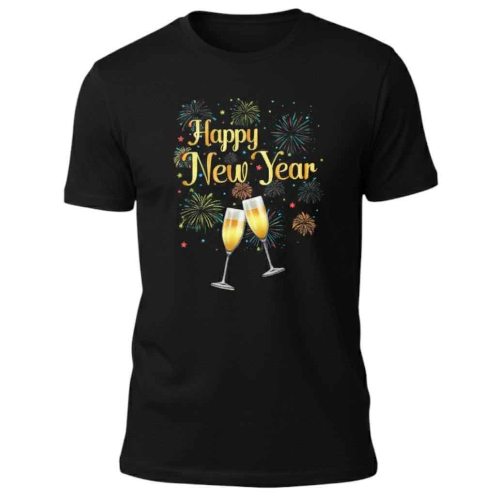 Happy New Year Celebration Graphic Unisex T-Shirt-B Unique Fashions