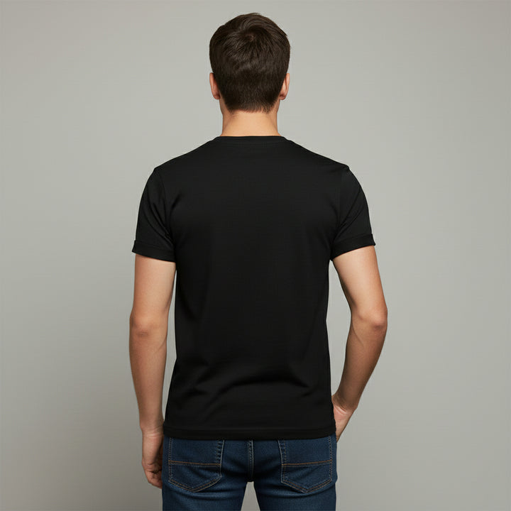 Happy New Year Gold Champagne Graphic Unisex Black T-Shirt-B Unique Fashions