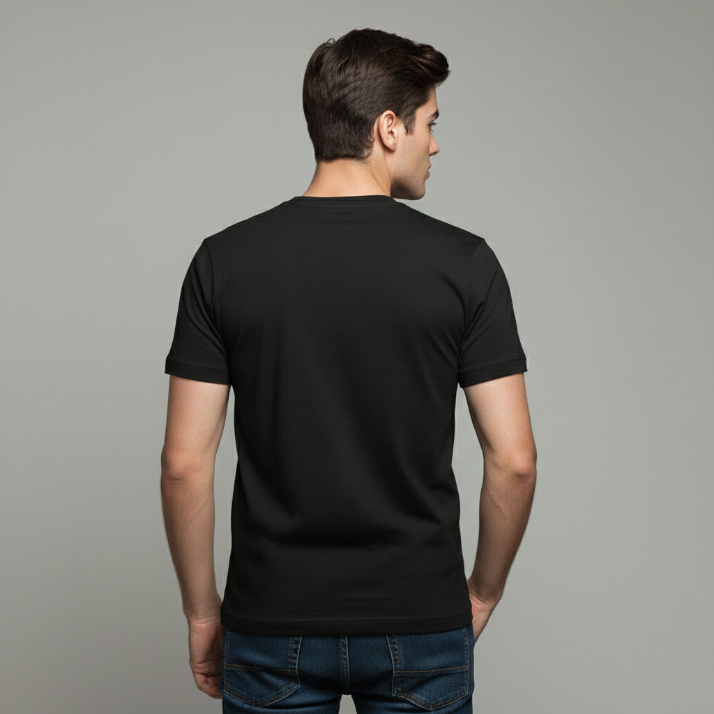 Happy New Year Gold Typography Unisex Black T-Shirt-B Unique Fashions