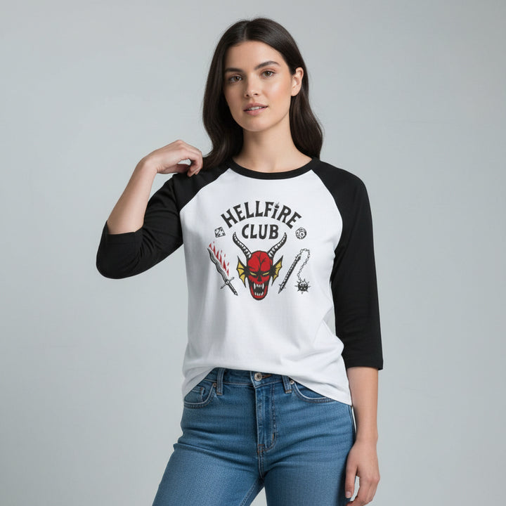 Hellfire Club Original Unisex Raglan T-Shirt-B Unique Fashions