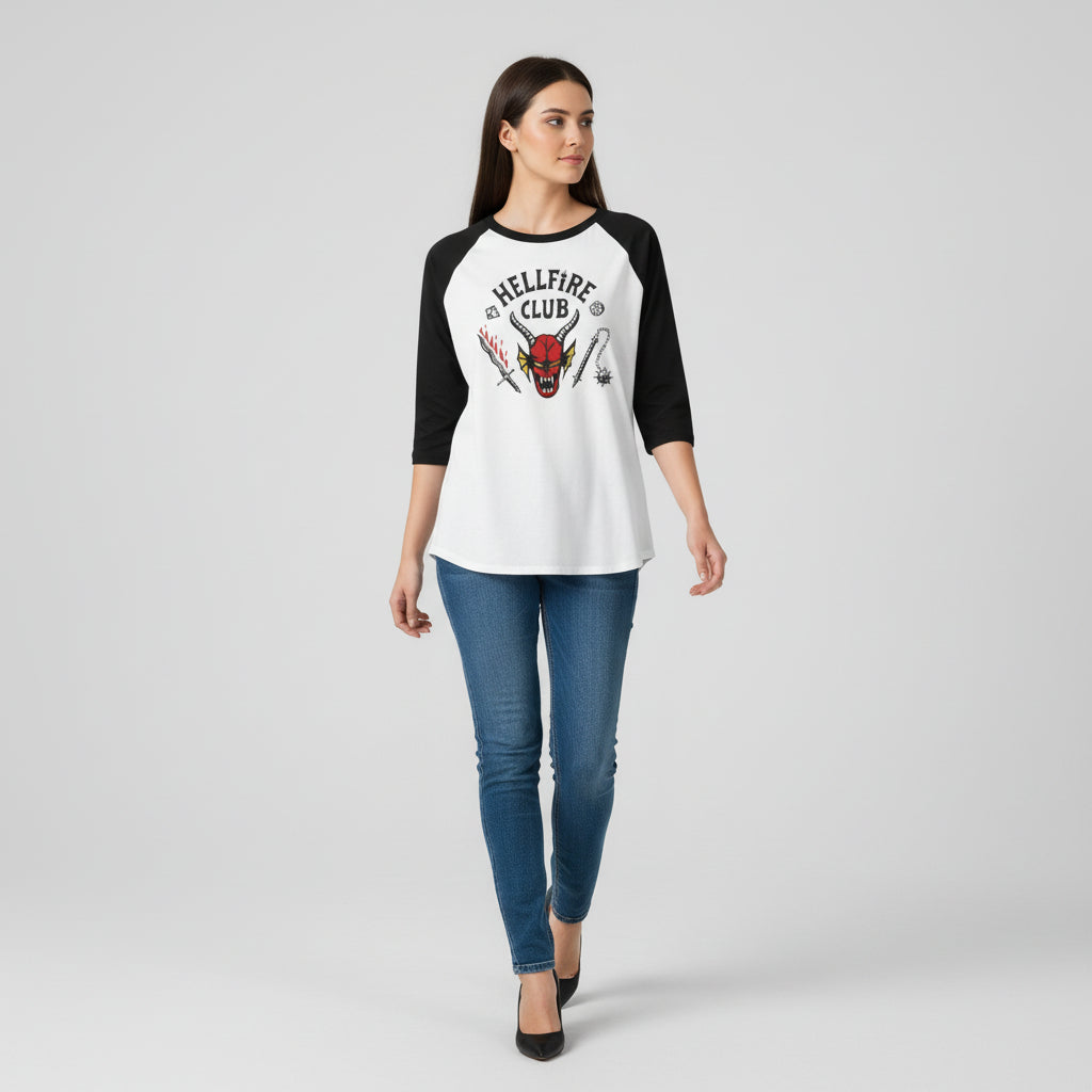 Hellfire Club Original Unisex Raglan T-Shirt-B Unique Fashions