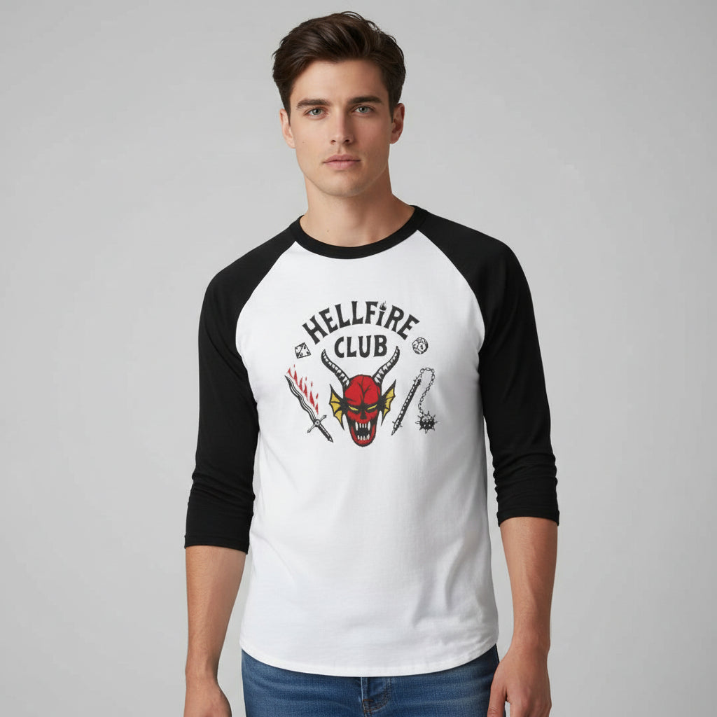 Hellfire Club Original Unisex Raglan T-Shirt-B Unique Fashions