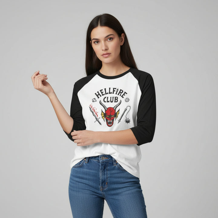Hellfire Club Original Unisex Raglan T-Shirt-B Unique Fashions