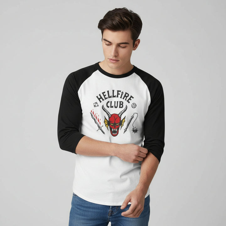 Hellfire Club Original Unisex Raglan T-Shirt-B Unique Fashions