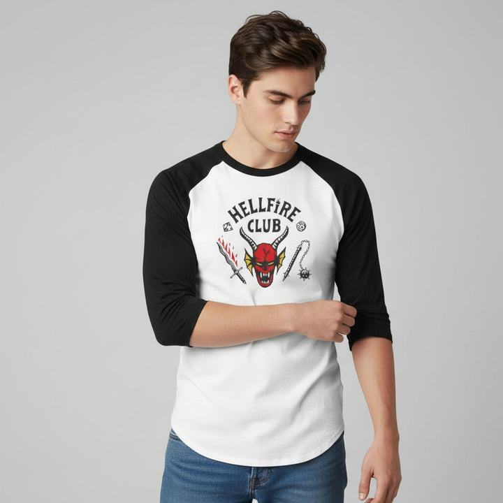 Hellfire Club Original Unisex Raglan T-Shirt-B Unique Fashions