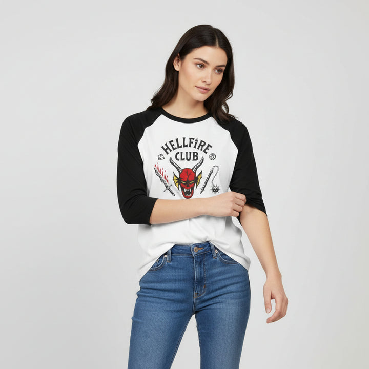Hellfire Club Original Unisex Raglan T-Shirt-B Unique Fashions