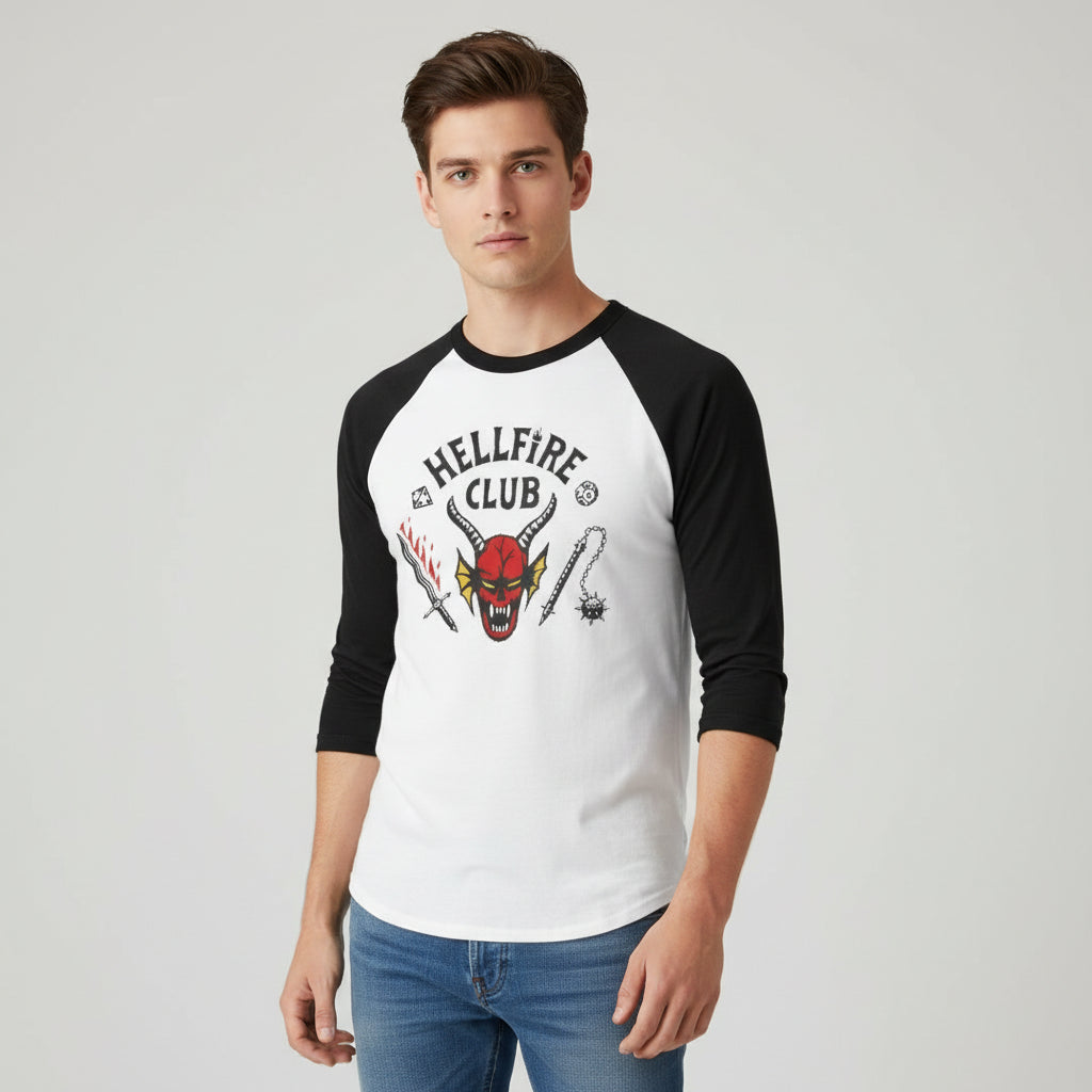 Hellfire Club Original Unisex Raglan T-Shirt-B Unique Fashions