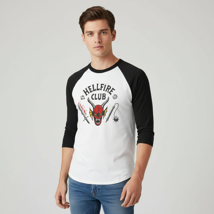 Hellfire Club Original Unisex Raglan T-Shirt-B Unique Fashions