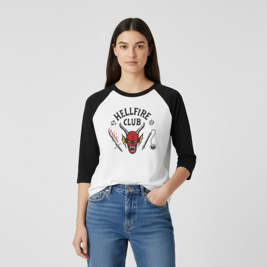 Hellfire Club Original Unisex Raglan T-Shirt-B Unique Fashions