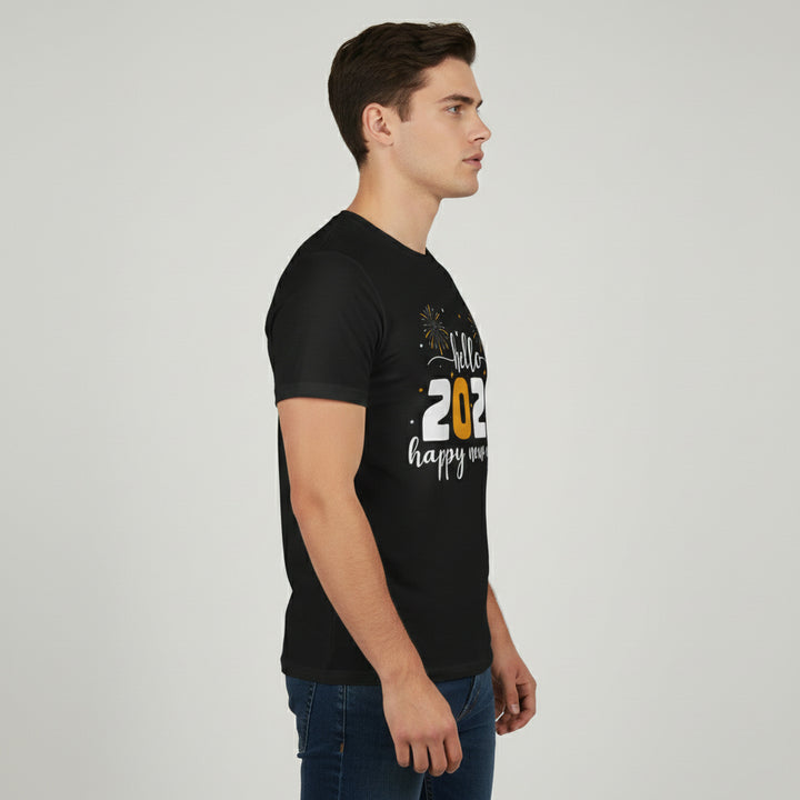 Hello 2026 Happy New Year Unisex Black T-Shirt-B Unique Fashions