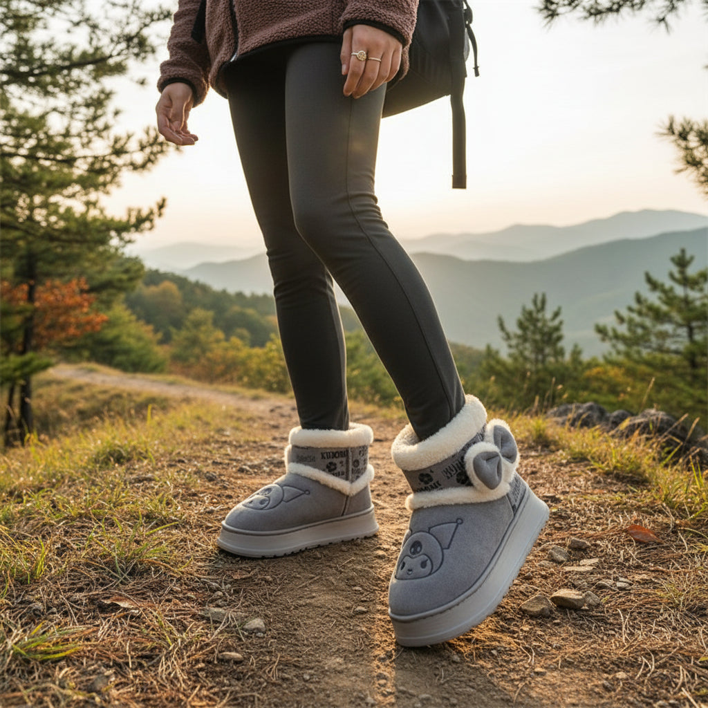 Hello Kitty Girls' Snow Boots with My Melody Cinnamoroll Kuromi-B Unique Fashions