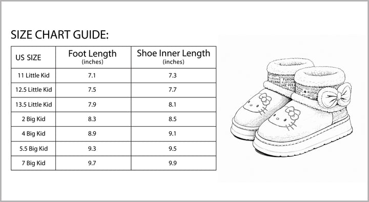 Hello Kitty Girls' Snow Boots with My Melody Cinnamoroll Kuromi-B Unique Fashions