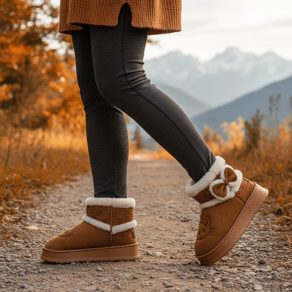 Hello Kitty Girls' Snow Boots with My Melody Cinnamoroll Kuromi-B Unique Fashions