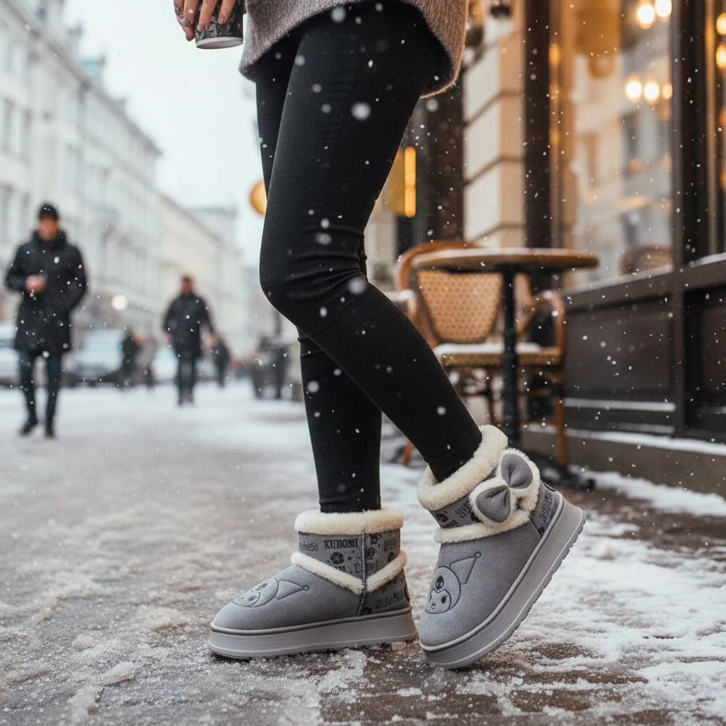 Hello Kitty Girls' Snow Boots with My Melody Cinnamoroll Kuromi-B Unique Fashions