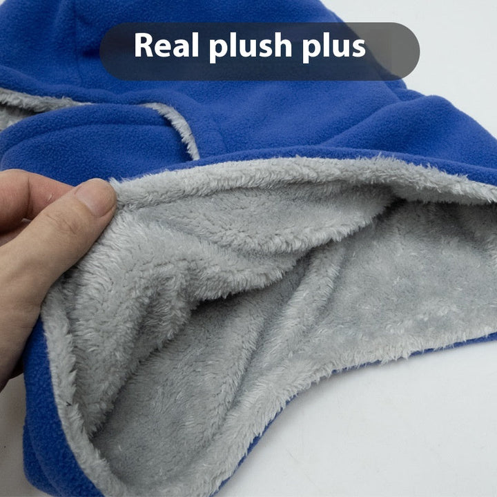 Hooded Fleece Scarf Face Mask Thermal Head Cover Hat-B Unique Fashions