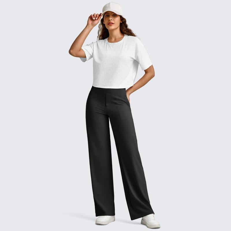 High Waist Wide Leg Pants for Women – Yoga, Casual, Work, and Business with Pockets