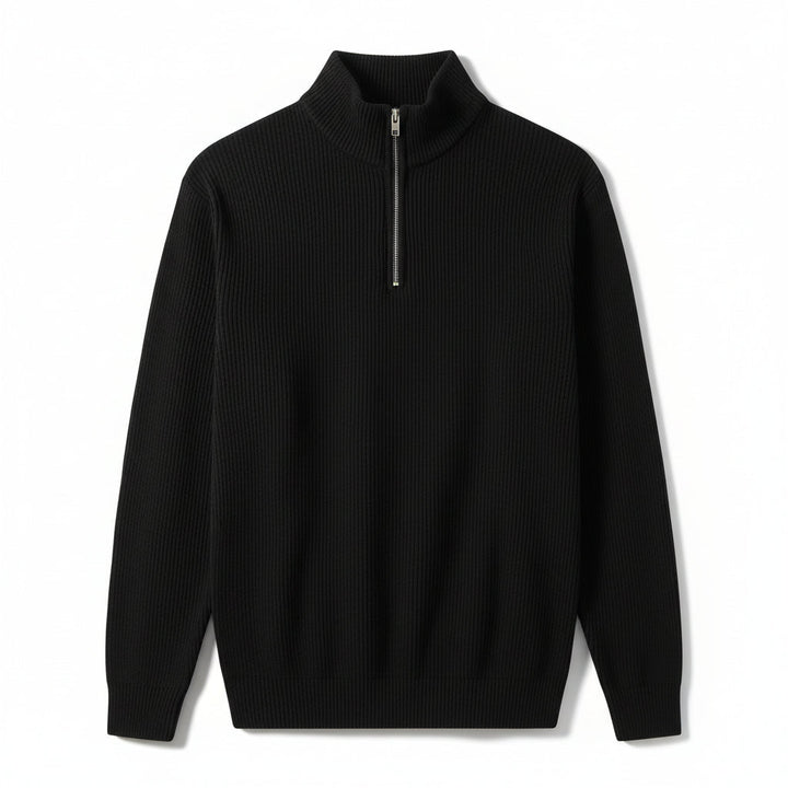 Men’s Casual Long Sleeve Polo Shirt with Zipper Stand Collar-B Unique Fashions