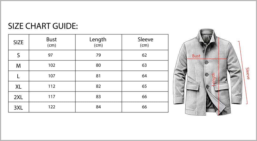 Men's Winter Jacket Stand Collar Button-up Blazer Outerwear-B Unique Fashions