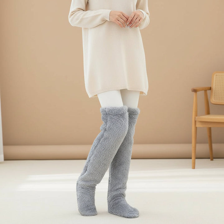 Over Knee High Fuzzy Socks for Warm and Cozy Comfort-B Unique Fashions