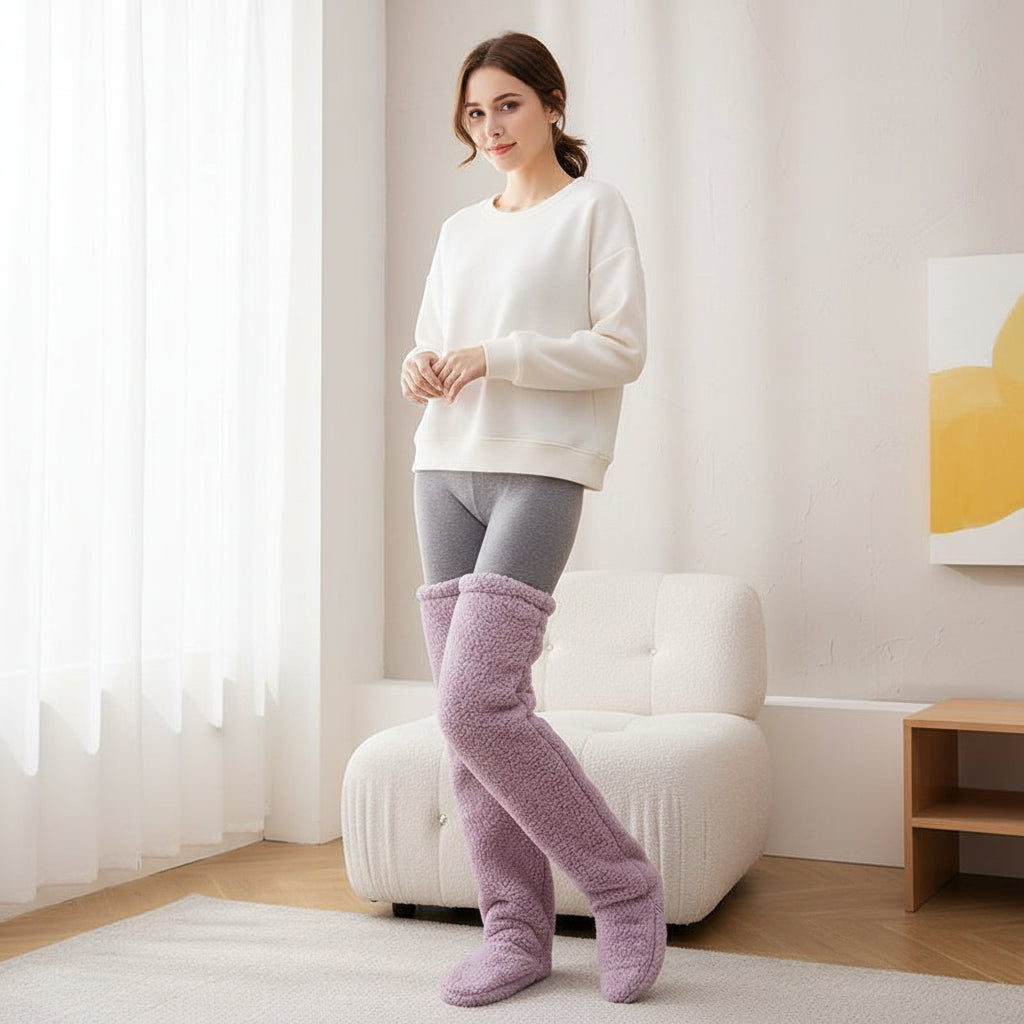 Over Knee High Fuzzy Socks for Warm and Cozy Comfort-B Unique Fashions