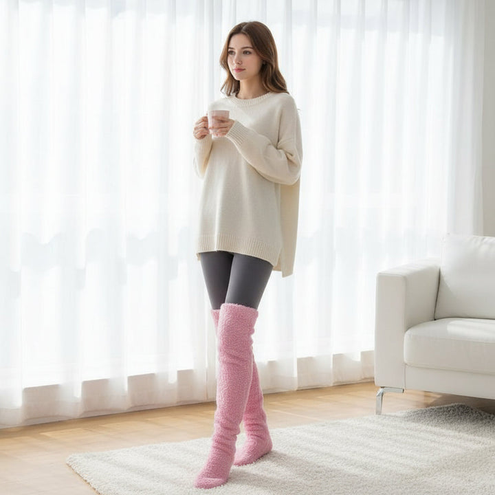 Over Knee High Fuzzy Socks for Warm and Cozy Comfort-B Unique Fashions