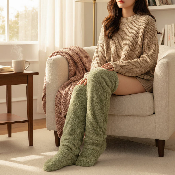 Over Knee High Fuzzy Socks for Warm and Cozy Comfort-B Unique Fashions
