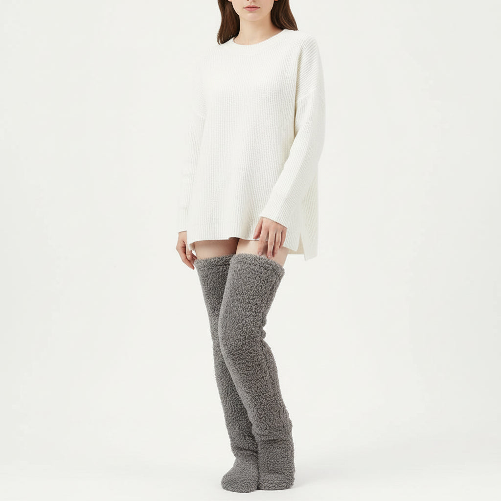 Over Knee High Fuzzy Socks for Warm and Cozy Comfort-B Unique Fashions