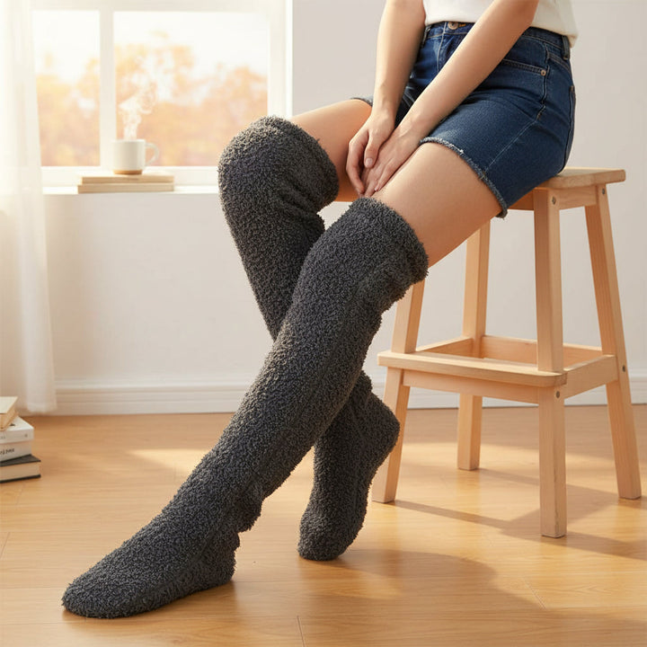 Over Knee High Fuzzy Socks for Warm and Cozy Comfort-B Unique Fashions