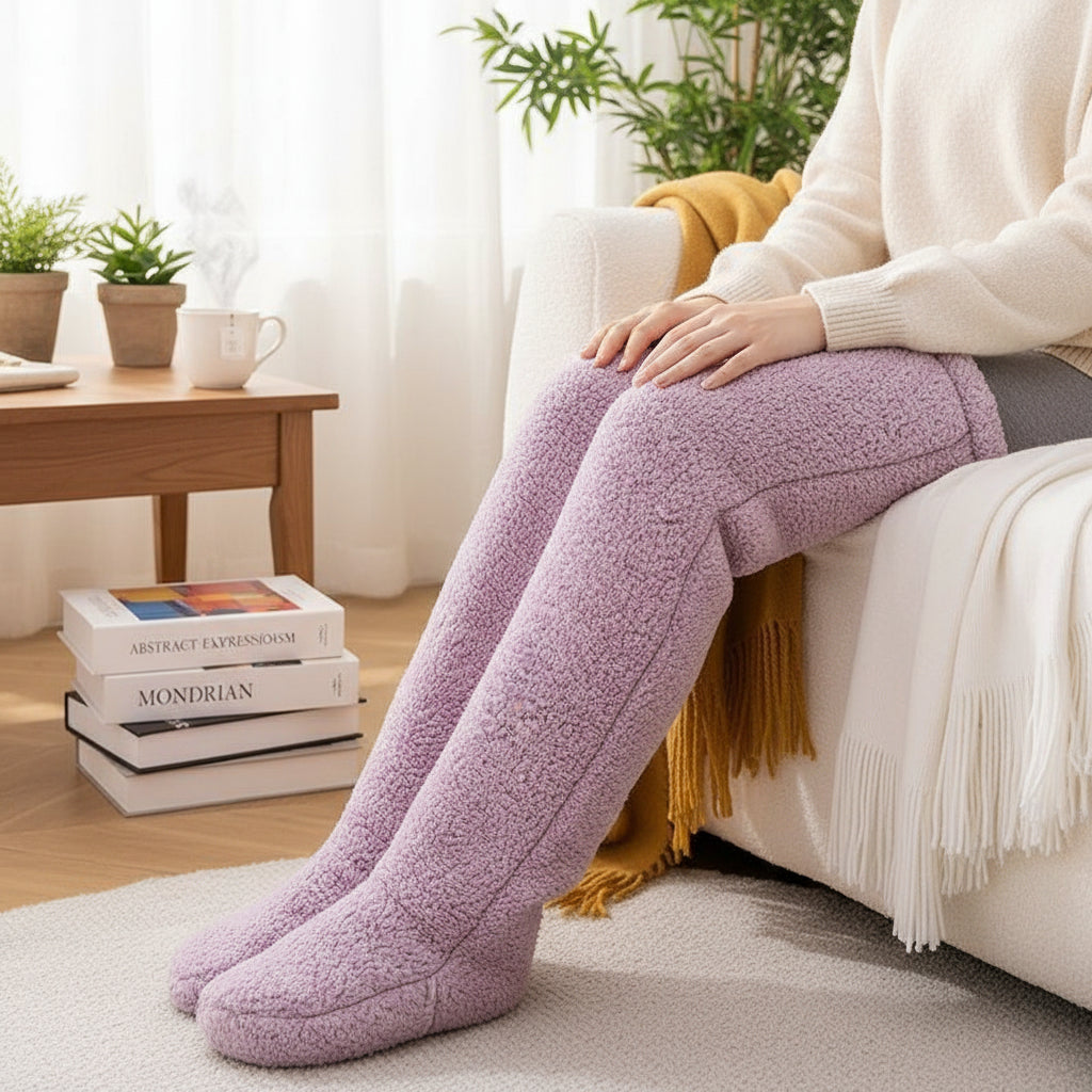 Over Knee High Fuzzy Socks for Warm and Cozy Comfort-B Unique Fashions