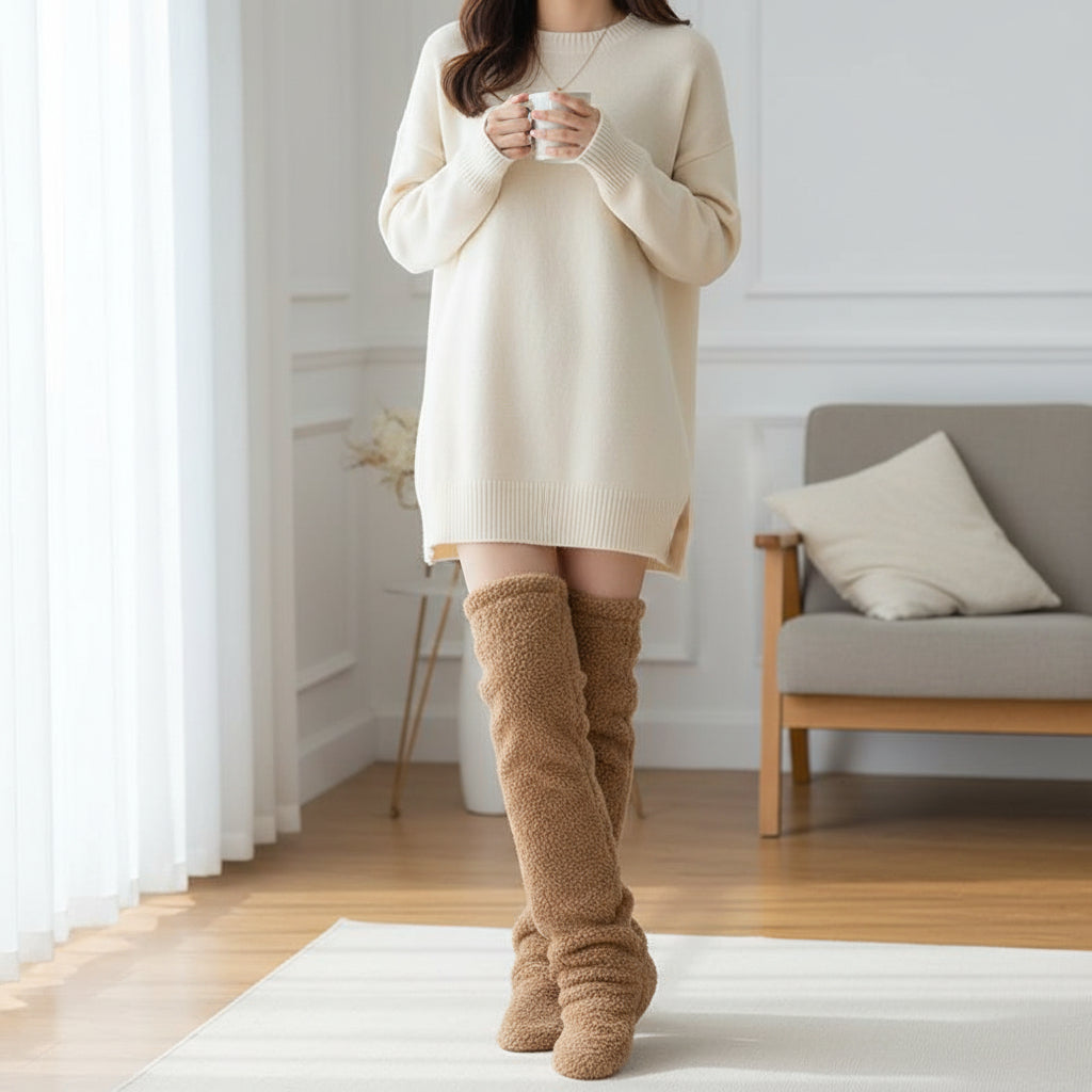 Over Knee High Fuzzy Socks for Warm and Cozy Comfort-B Unique Fashions
