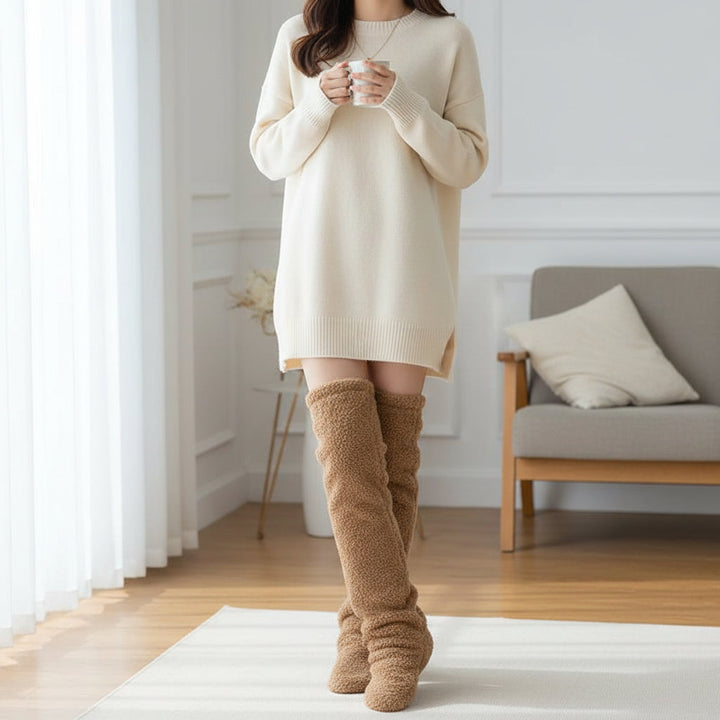 Over Knee High Fuzzy Socks for Warm and Cozy Comfort-B Unique Fashions