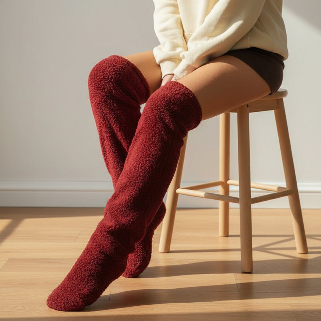 Over Knee High Fuzzy Socks for Warm and Cozy Comfort-B Unique Fashions