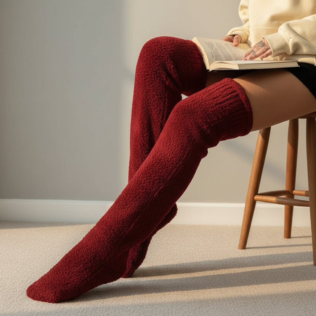 Over Knee High Fuzzy Socks for Warm and Cozy Comfort-B Unique Fashions