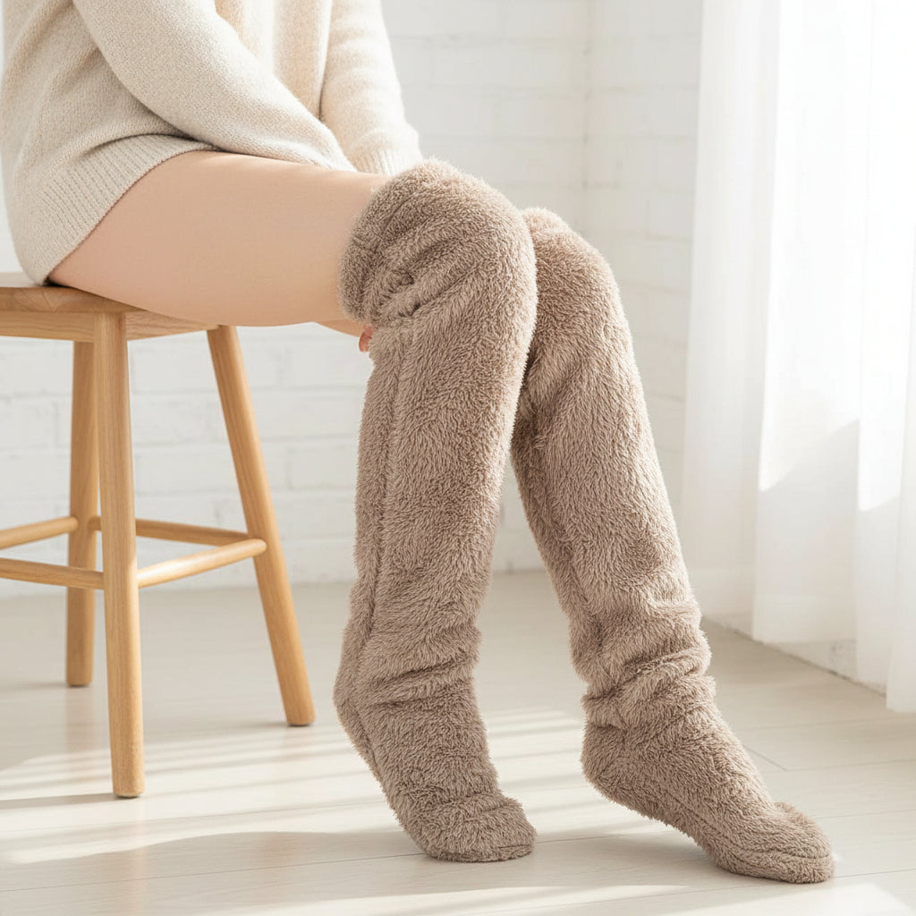 Over Knee High Fuzzy Socks for Warm and Cozy Comfort-B Unique Fashions