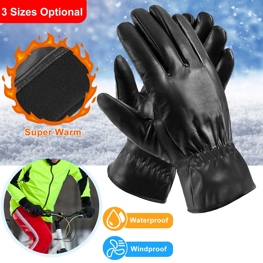 Unisex Leather Winter Gloves for Warmth and Outdoor Performance-B Unique Fashions