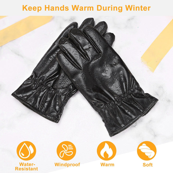 Unisex Leather Winter Gloves for Warmth and Outdoor Performance-B Unique Fashions