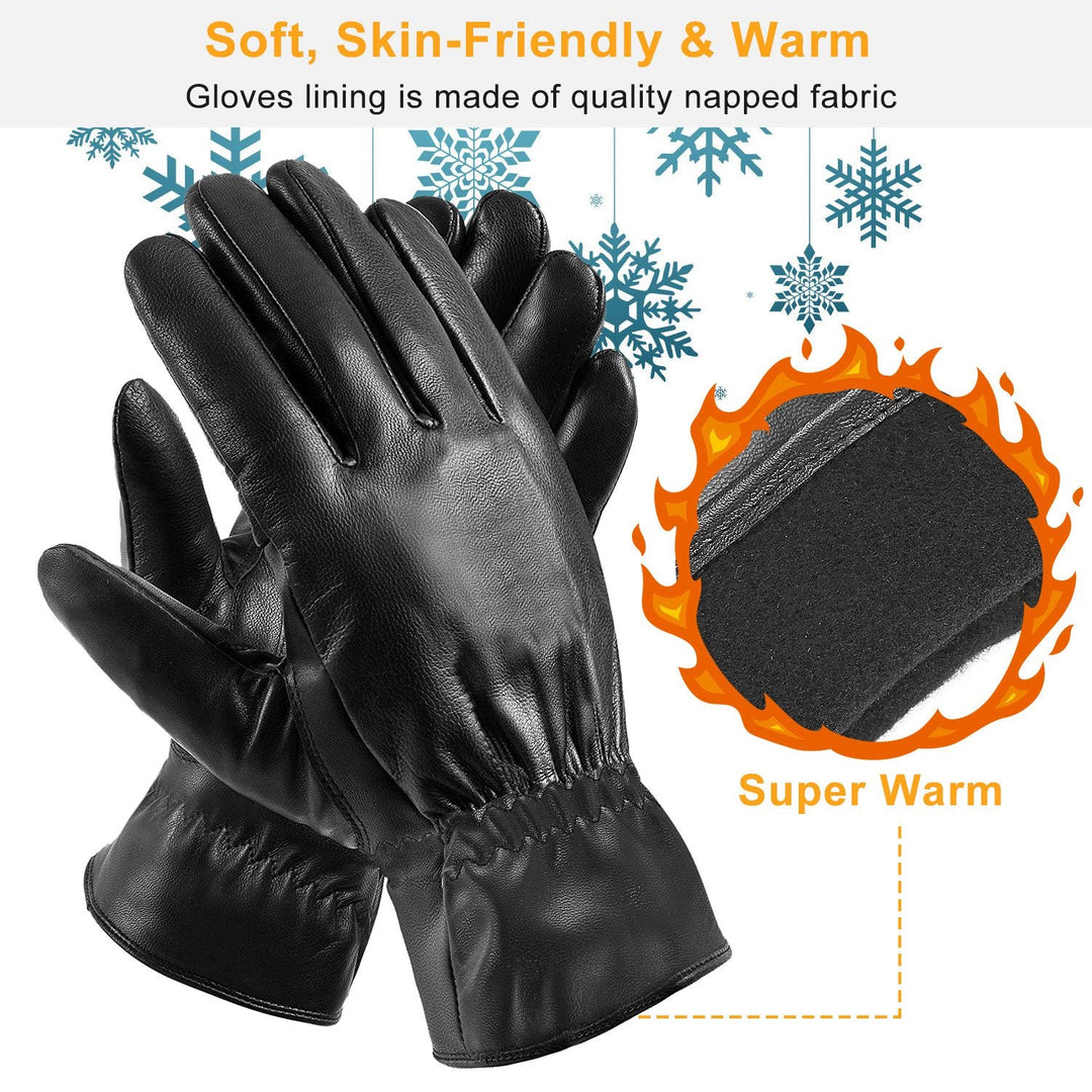 Unisex Leather Winter Gloves for Warmth and Outdoor Performance-B Unique Fashions