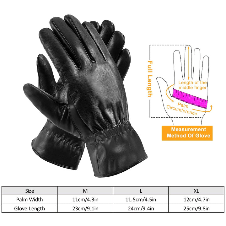 Unisex Leather Winter Gloves for Warmth and Outdoor Performance-B Unique Fashions
