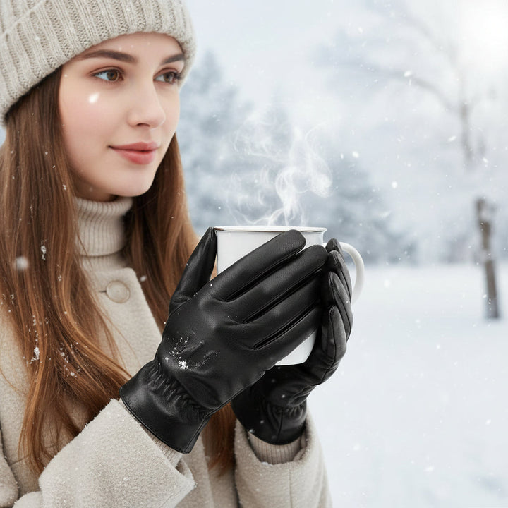 Unisex Leather Winter Gloves for Warmth and Outdoor Performance-B Unique Fashions