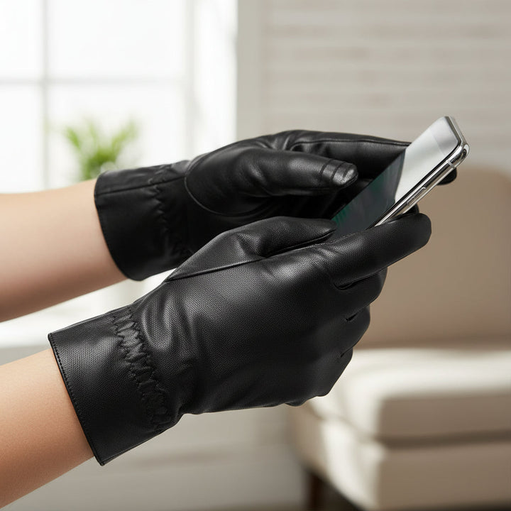 Unisex Leather Winter Gloves for Warmth and Outdoor Performance-B Unique Fashions